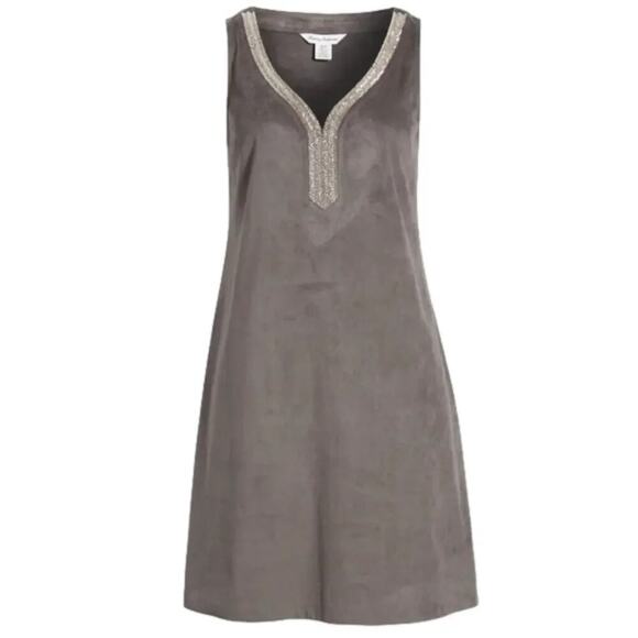 Tommy Bahama Dresses & Skirts - Tommy Bahama Salina Sands Embellished Faux Suede Shift Dress Size Small NWT